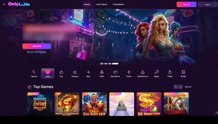 Only Win Casino Review Header