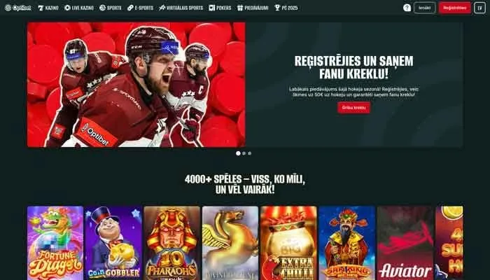 Optibet.lv Casino Review Header