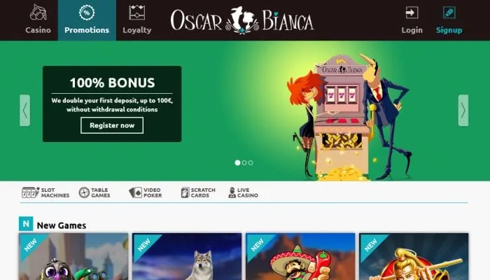 Oscar Bianca Casino Review Header