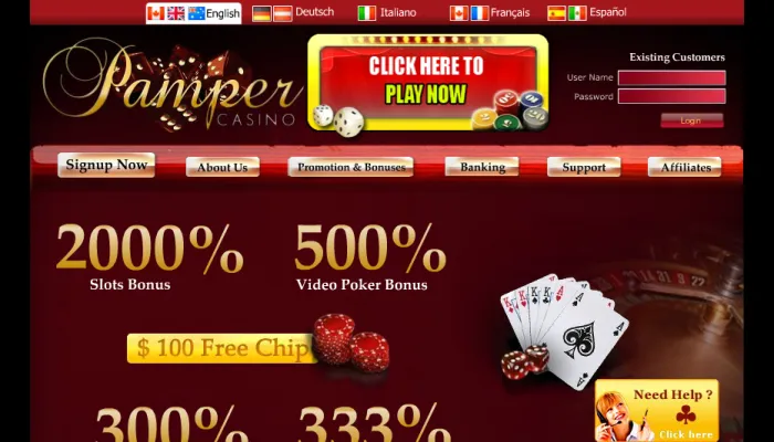 Pamper Casino Review Header