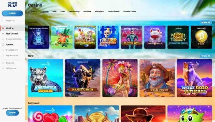 Paradise Play Casino Review Header