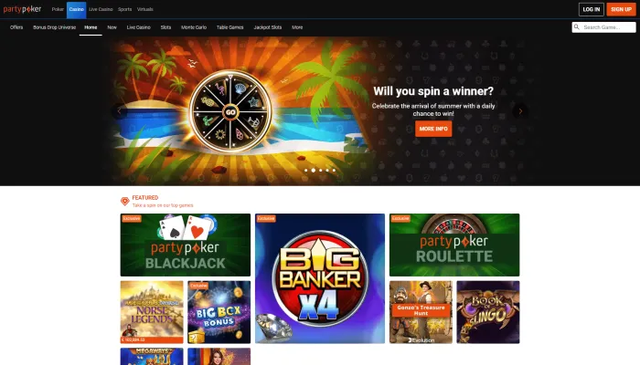 Party Poker Casino Review Header