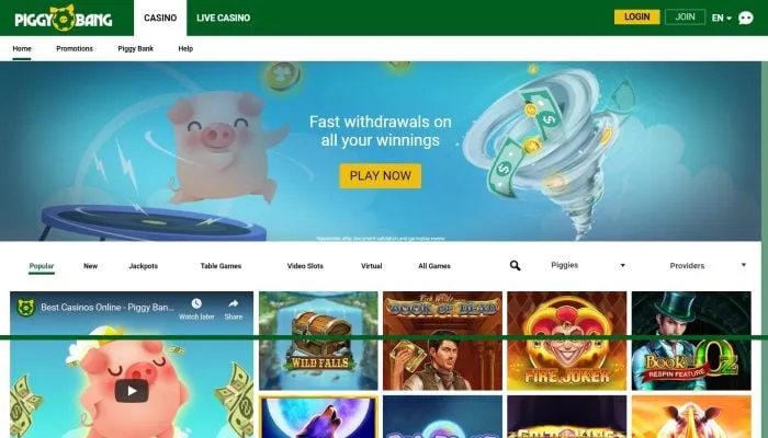 Piggy Bang Casino Review Header