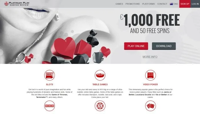 Platinum Play Casino Review Header