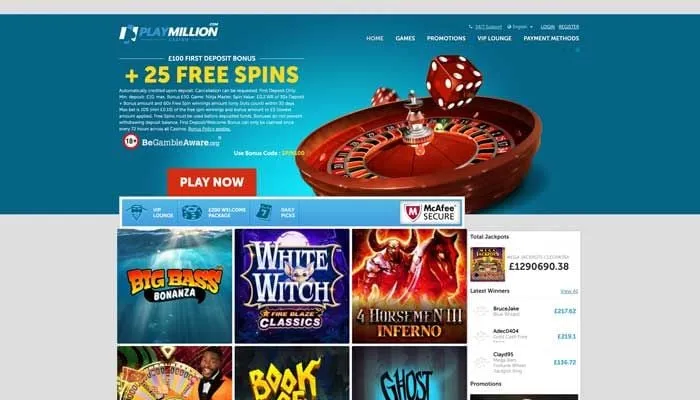 Play Million Casino Review Header