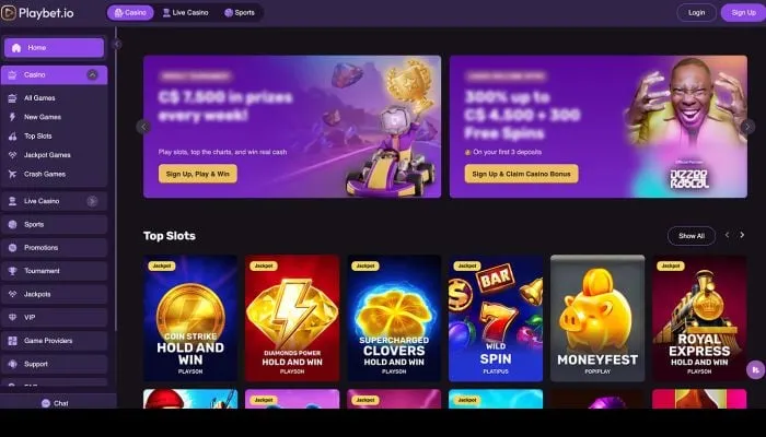 Playbet.io Casino Review Header
