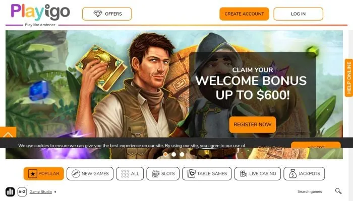 Playigo Casino Review Header