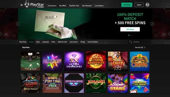 PlayStar Casino USA Review Header