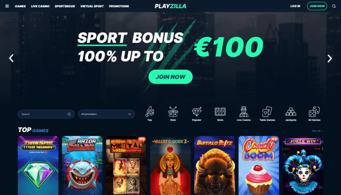 PlayZilla Casino Review Header