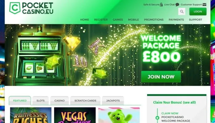 Pocket Casino.EU Review Header