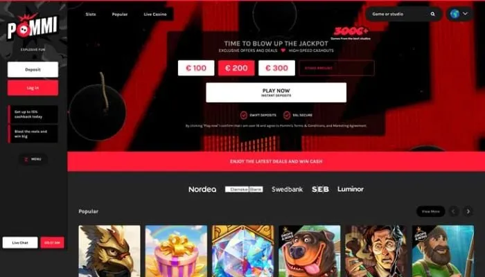Pommi Casino Review Header