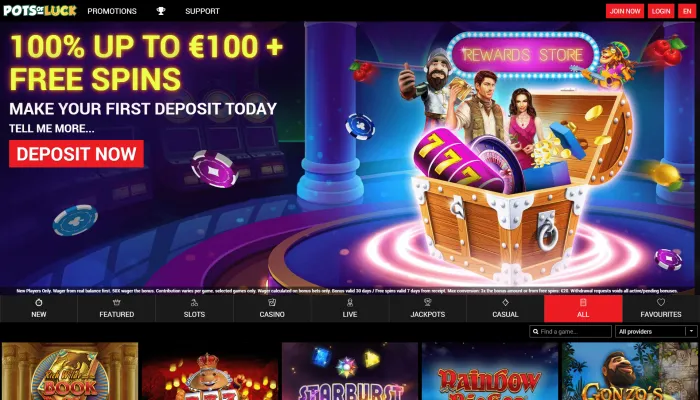 Pots of Luck Casino Review Header