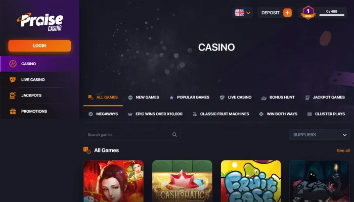 Praise Casino Review Header