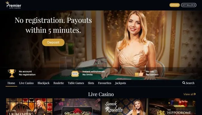 Premier Live Casino Review Header