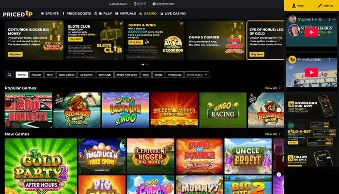 PricedUp Casino Review Header