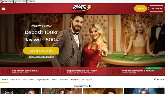 ProntoLive Casino Review Header