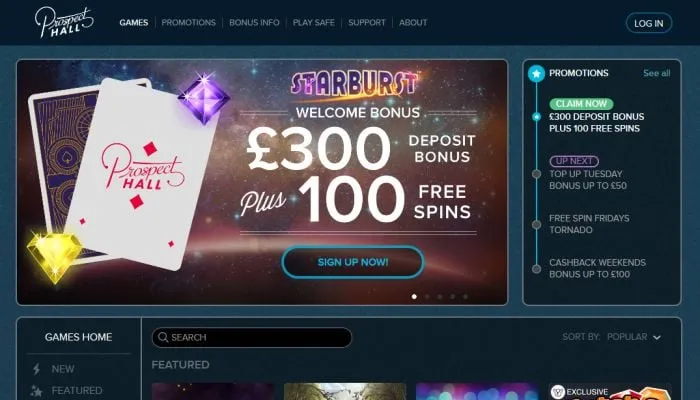 Prospect Hall Casino Review Header
