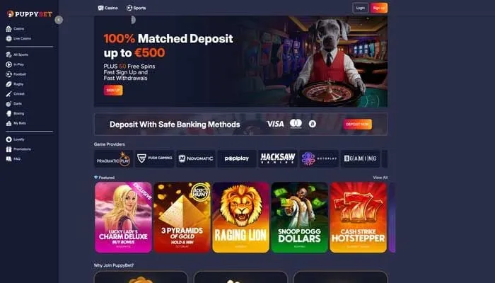 PuppyBet Casino Review Header