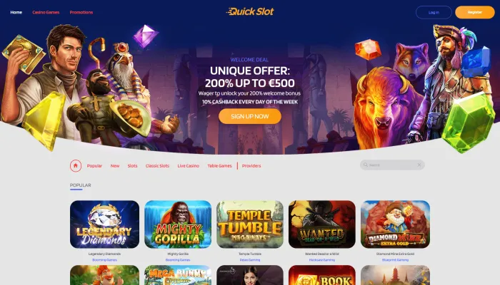 QuickSlot Casino Review Header