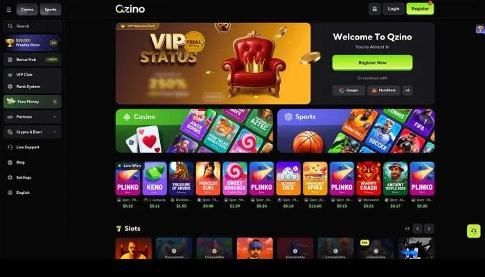 Qzino Casino Review Header