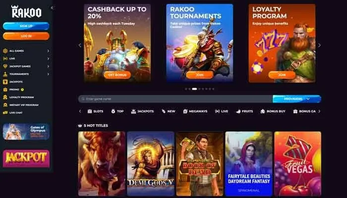 Rakoo Casino Review Header