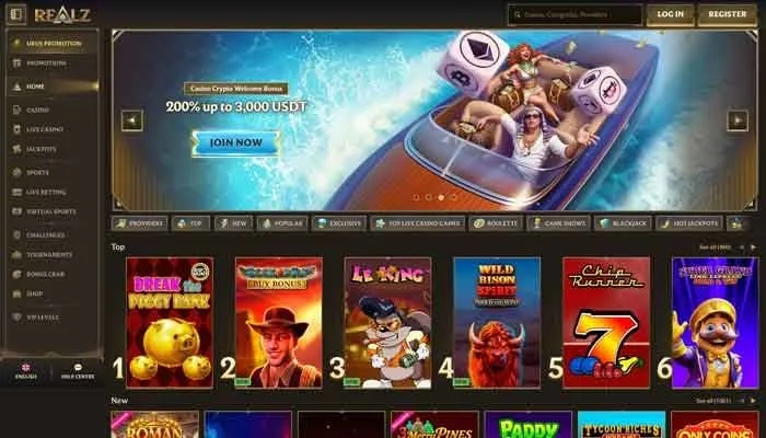 Realz Casino Review Header