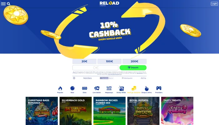 Reload Casino Review Header