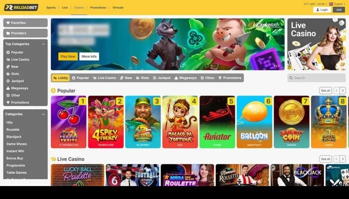 ReloadBet Casino Review Header