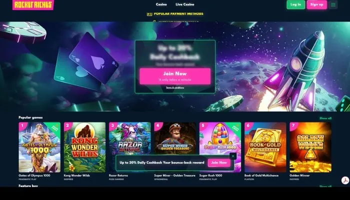 Rocket Riches Casino Review Header
