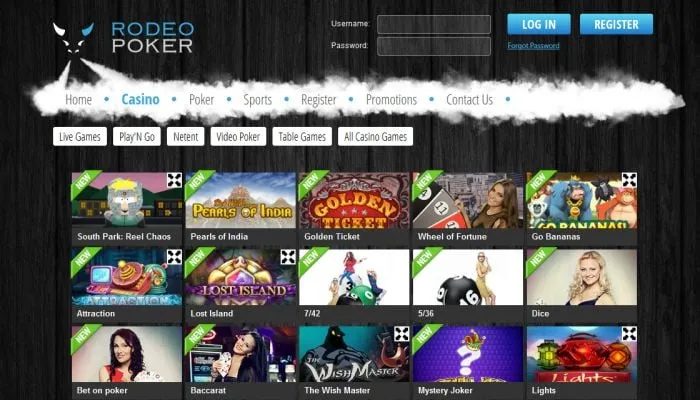 Rodeo Poker Casino Review Header