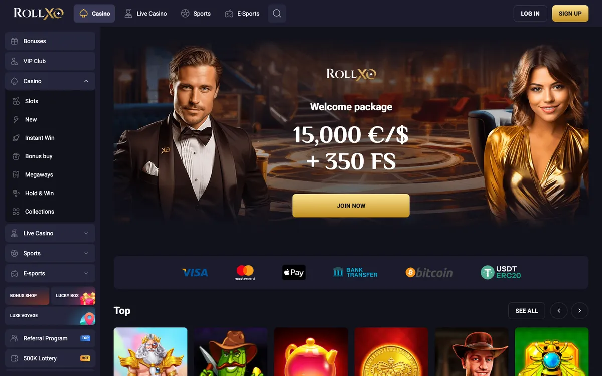 RollXO Casino Review Header