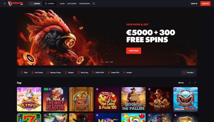 Rooster Bet Casino Review Header