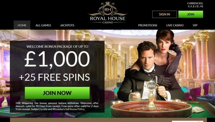 Royal House Casino Review Header