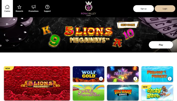Royal Valley Casino Review Header