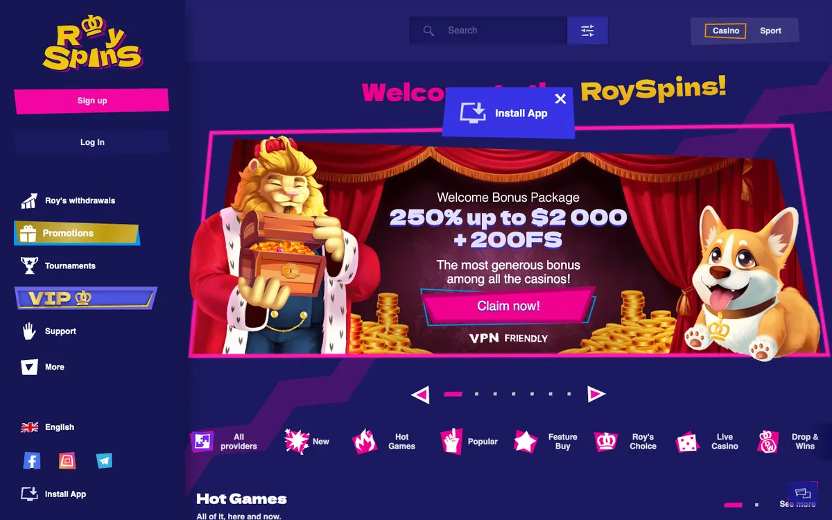 RoySpins Casino Review Header