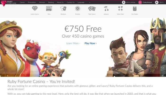 Ruby Fortune Casino Review Header