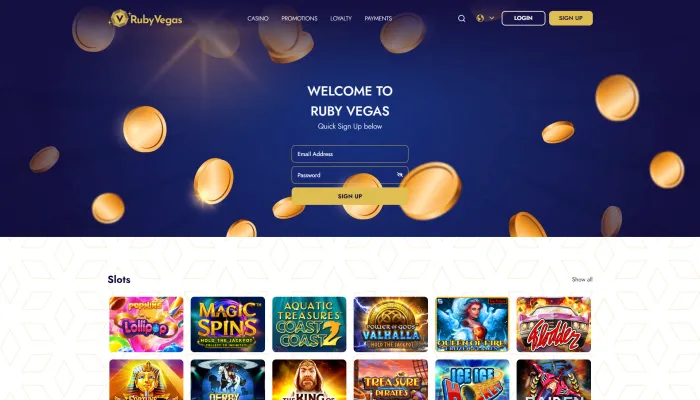 Ruby Vegas Casino Review Header