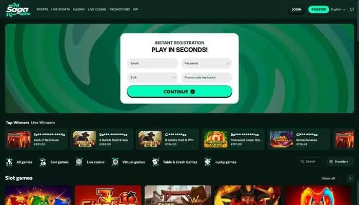 SagaSpins Casino Review Header