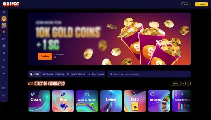 Sidepot Casino Review Header