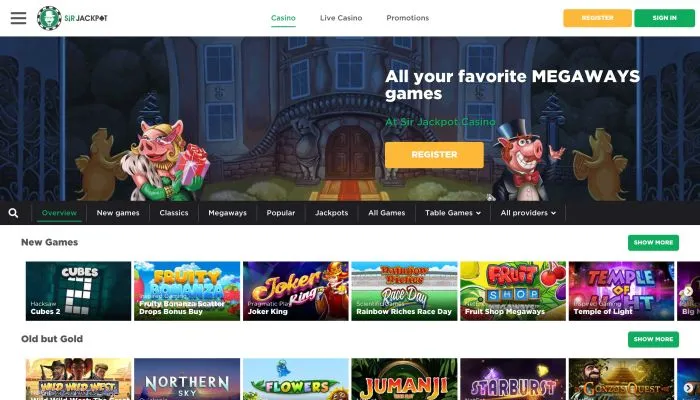 Sir Jackpot Casino Review Header