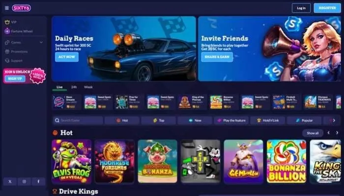 Sixty6 Casino Review Header