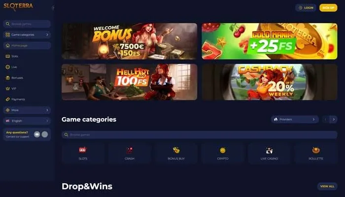Sloterra Casino Review Header