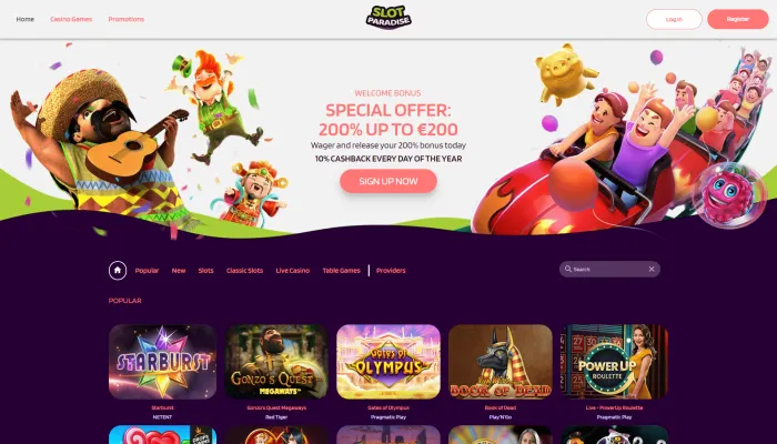Slotparadise Casino Review Header