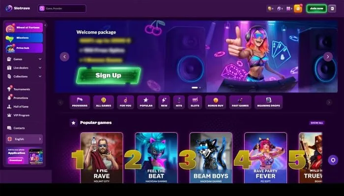 Slotrave Casino Review Header