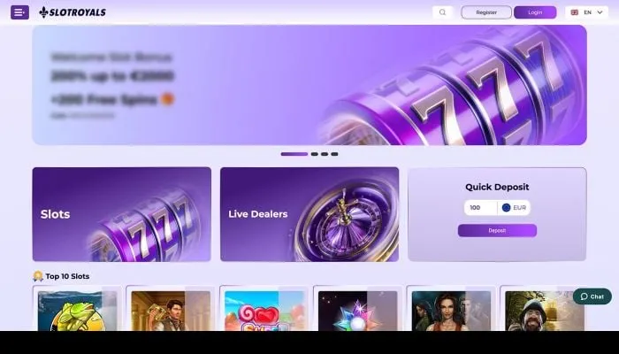 Slotroyals Casino Review Header