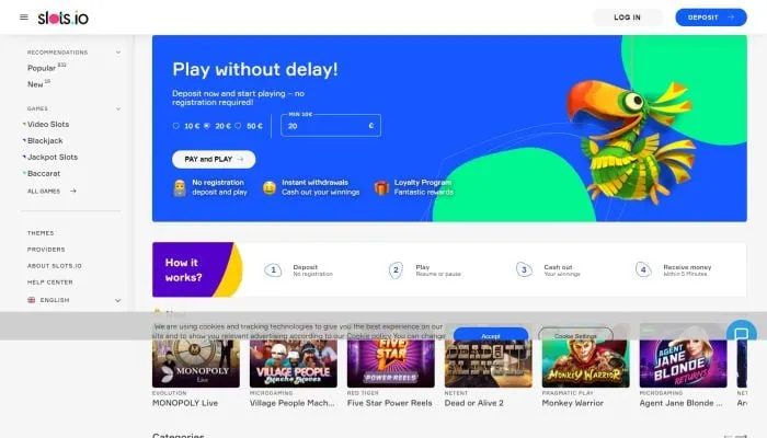 Slots.io Casino Review Header