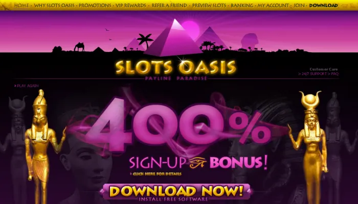 Slots Oasis Casino Review Header