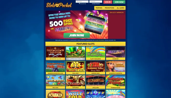 Slots Pocket Casino Review Header