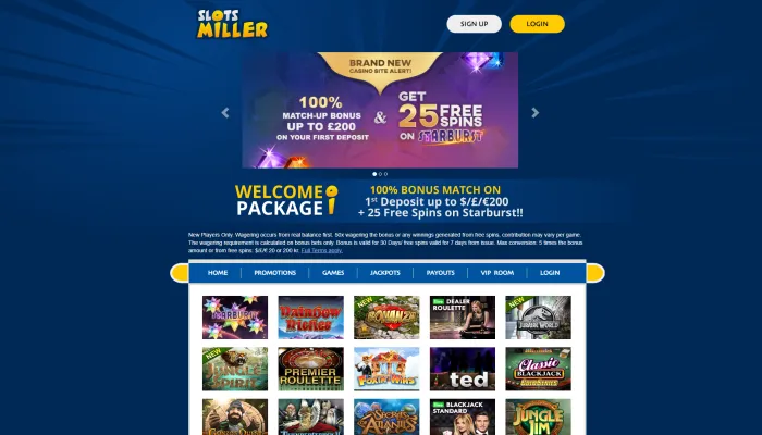 SlotsMiller Casino Review Header