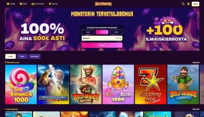 SlottiMonsteri Casino Review Header